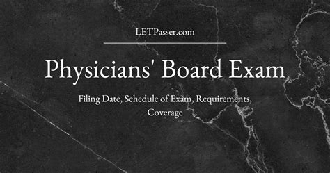 ple schedule of exam 2024|2024 PHYSICIANS' Board Exam (PLE): Schedule, .